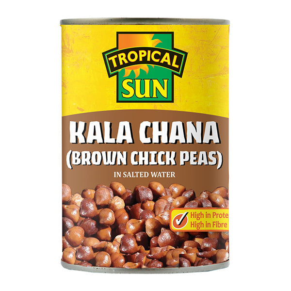 Tropical Sun Kala Chana Brown Chickpease (Canned) from Adam Afro, your African supermarket in Milton Keynes